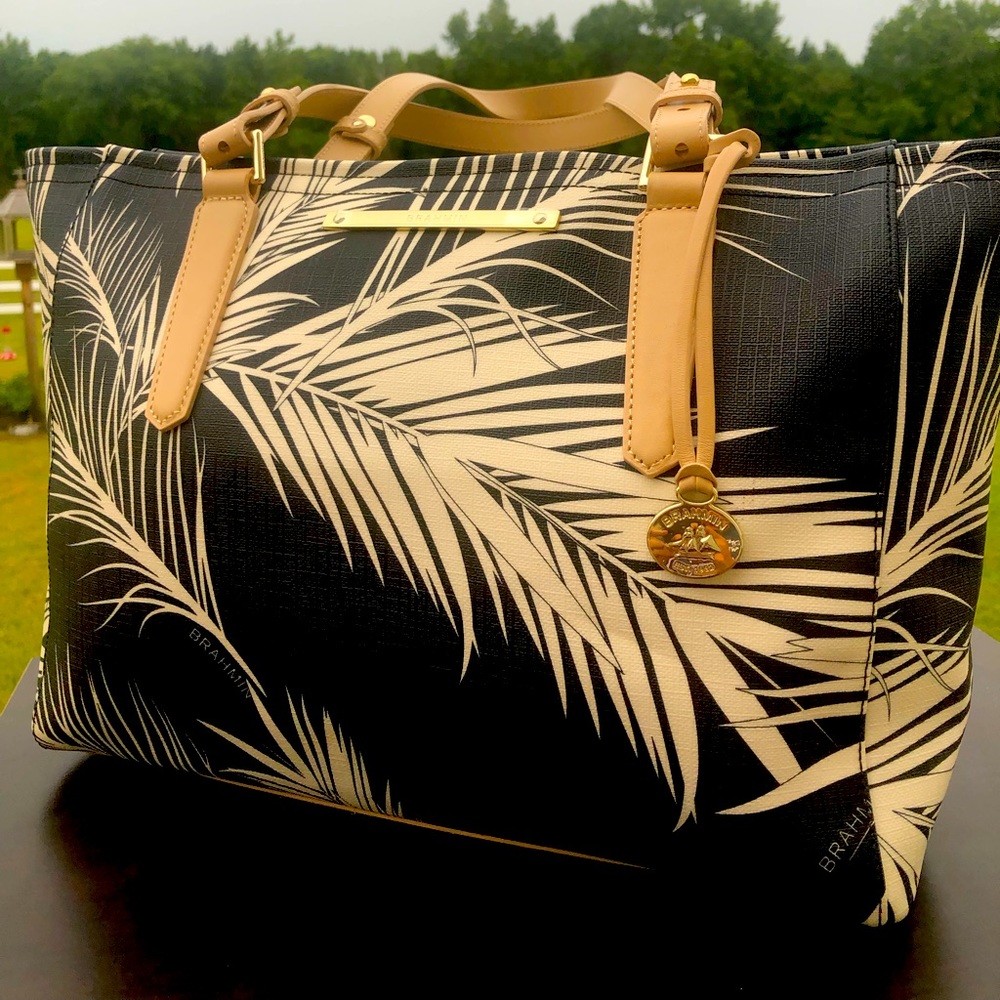 Brahmin Black Palm Tote